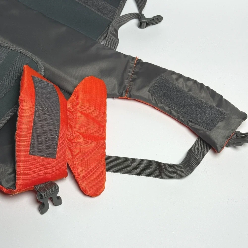 Frisco Dog Life Jacket Orange Gray Medium 30-55 lbs SKU‎ 140918 M Flotation Vest